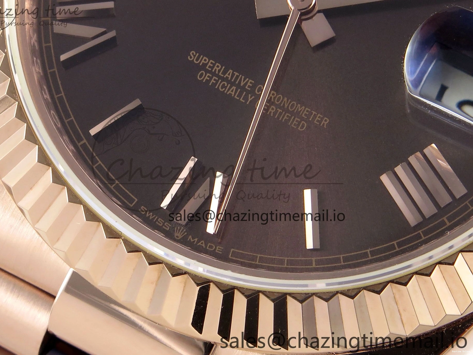 0217 QuickDry Day Date 40 RG 228235 KF 1:1 Best Edition Brown Roman Dial on President Bracelet VR3255 (Gain Weight) 838